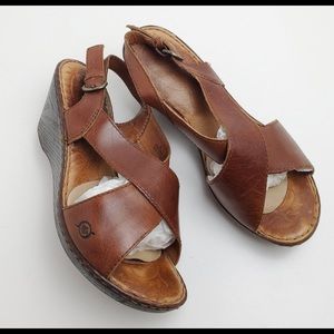 Born Leather Sandal Wedges